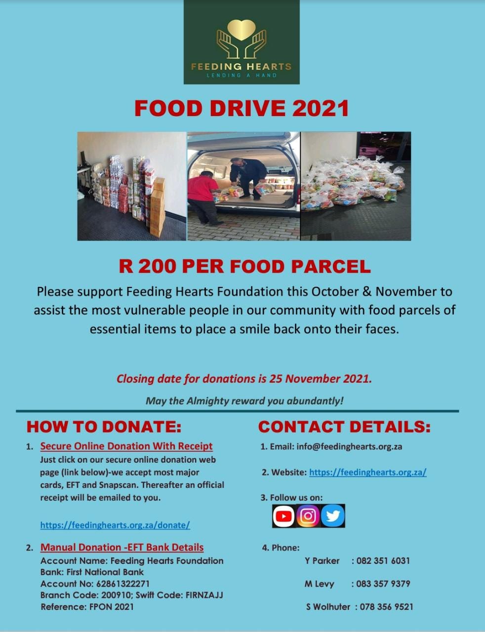 October / November Food Drive – 2021